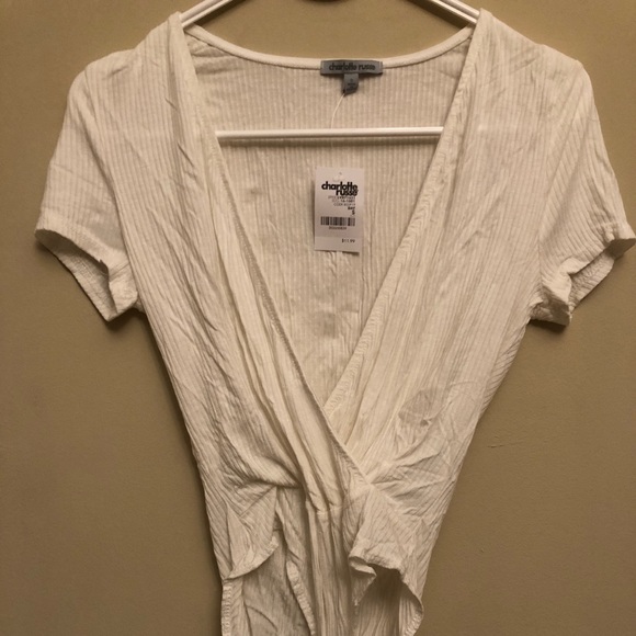 White mock wrap bodysuit. NWT - Picture 2 of 4